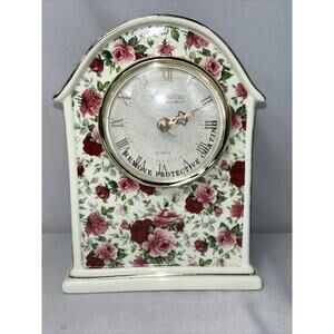 Chintz Mantle Clock Formalities by Baum Bros Tested Working Battery Not Included